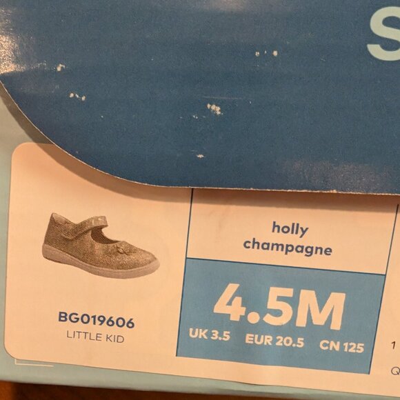 Stride Rite Toddler Holly Sparkle Mary Jane Champagne Size 4.5 Medium - Picture 2 of 9